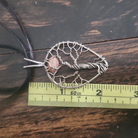Red Sunstone Wire Wrapped Tree of Life - Picture 7 of 8